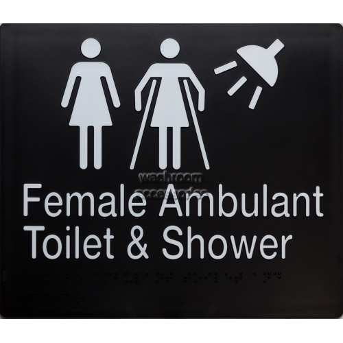 View FFATS Female Female Ambulant Toilet and Shower Sign Braille details.