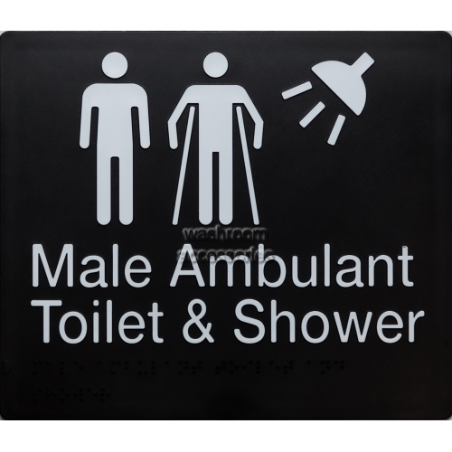 MMATS Male, Male Ambulant Toilet and Shower Sign Braille