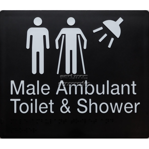 MMATS Male Male Ambulant Toilet and Shower Sign Braille