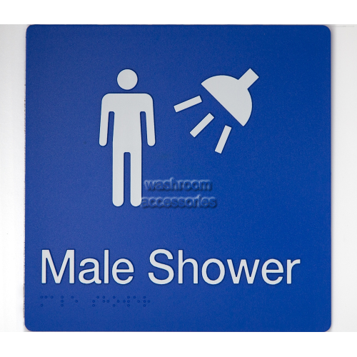 MS Male Shower Sign Braille