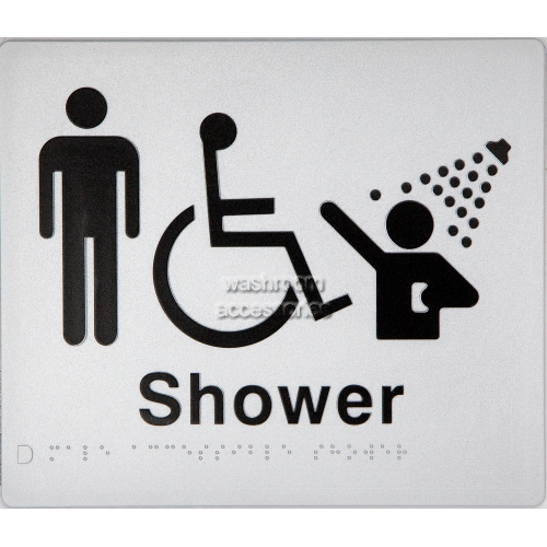 MDS Male Accessible Shower Sign Braille