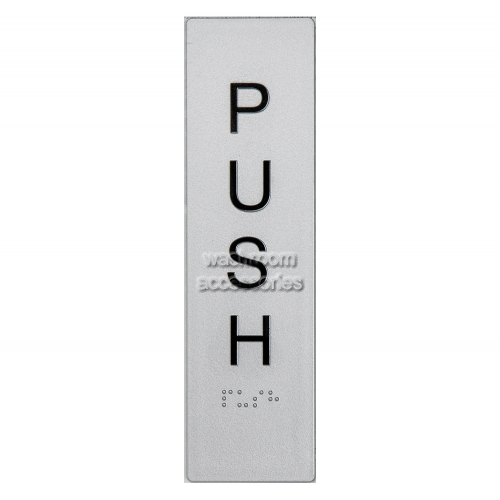 Vertical Push Entry Sign Braille