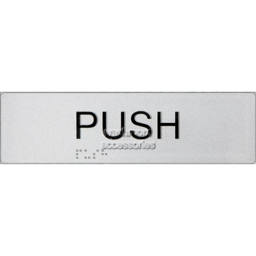 View Horizontal Push Entry Sign Braille details.