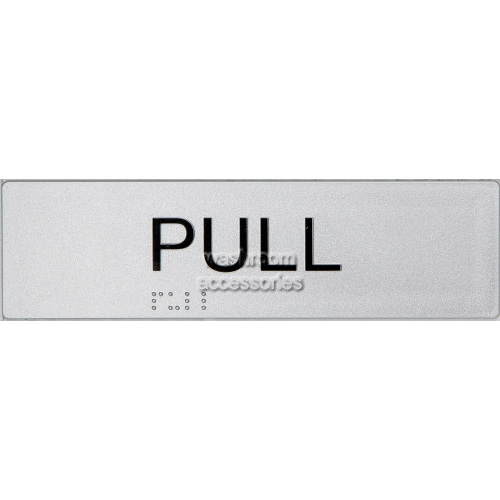 View Horizontal Pull Entry Sign Braille details.