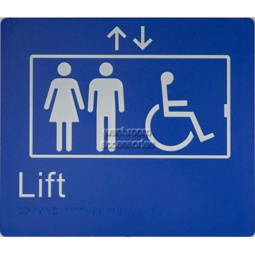 View Accessible Lift Sign Braille details.
