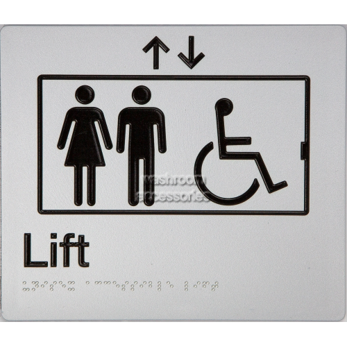 View Accessible Lift Sign Braille details.