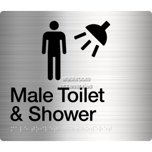 View MTS Male Toilet and Shower Sign Braille details.