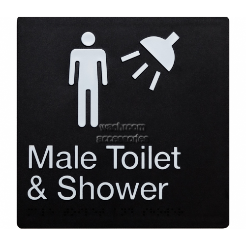 View MTS Male Toilet and Shower Sign Braille details.
