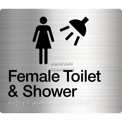 View FTS Female Toilet and Shower Sign Braille details.