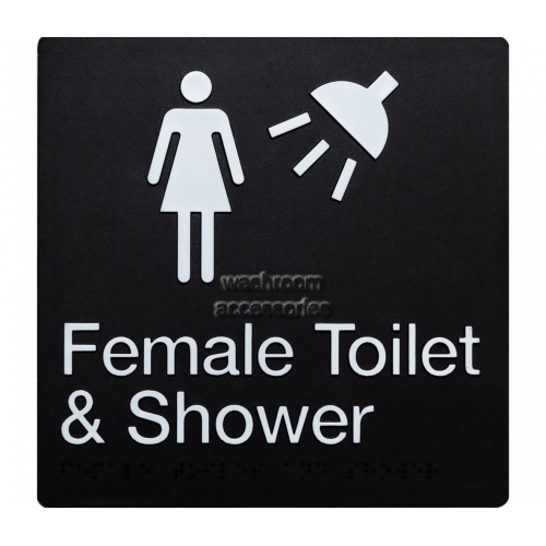 View FTS Female Toilet and Shower Sign Braille details.