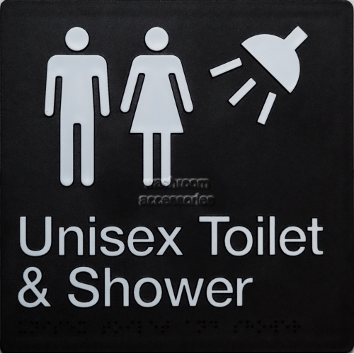 View MFTS Unisex Toilet and Shower Sign Braille details.