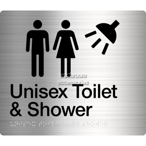 View MFTS Unisex Toilet and Shower Sign Braille details.