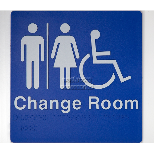 View MFDC Unisex Accessible Change Room Sign Braille details.