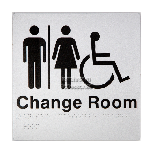View MFDC Unisex Accessible Change Room Sign Braille details.