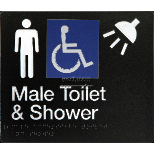 MDTS Accessible Male Toilet and Shower Sign Braille