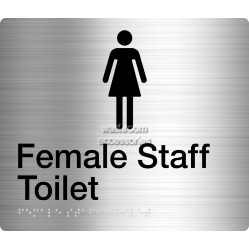 View Female Accessible Staff Toilet Amenity Sign Braille details.