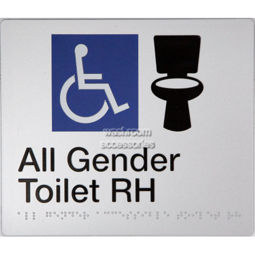 View All Gender Accessible Toilet RH Sign Braille details.