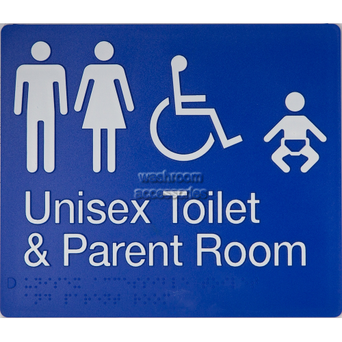 View MFDTP Unisex Accessible Toilet and Parent Room Sign Braille details.