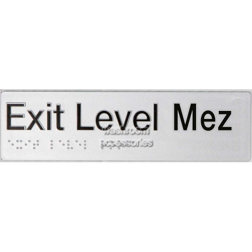 View ELMEZ Exit Sign Mezzanine Braille details.