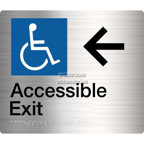 View Accessible Exit Left Arrow Sign Braille details.