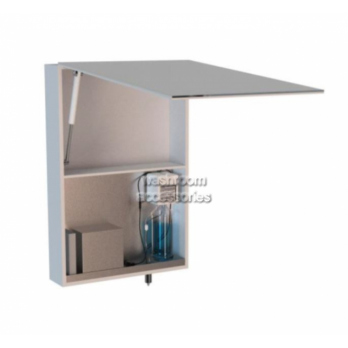 View 727M-FSH Glass Mirror Cabinet with Hand Dryer and Foam Soap Dispenser details.