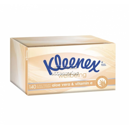 0299 2 Ply Aloe Vera Kleenex Facial Tissue 140 Tissues White