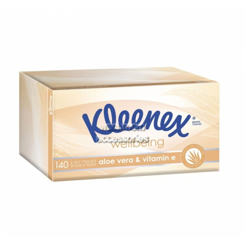 View 0299 2 Ply Aloe Vera Kleenex Facial Tissue 140 Tissues White details.