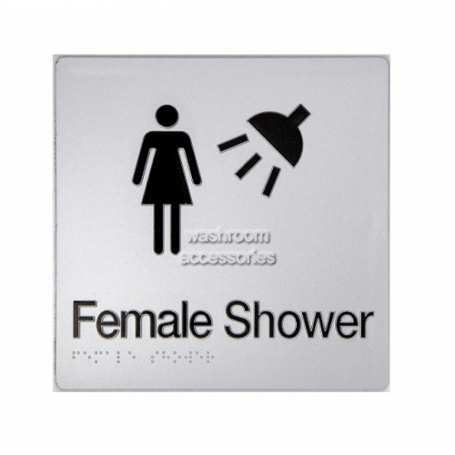 View FS Female Shower Sign Braille details.