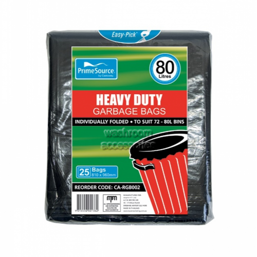 Garbage Bags Heavy Duty Black 72-80L