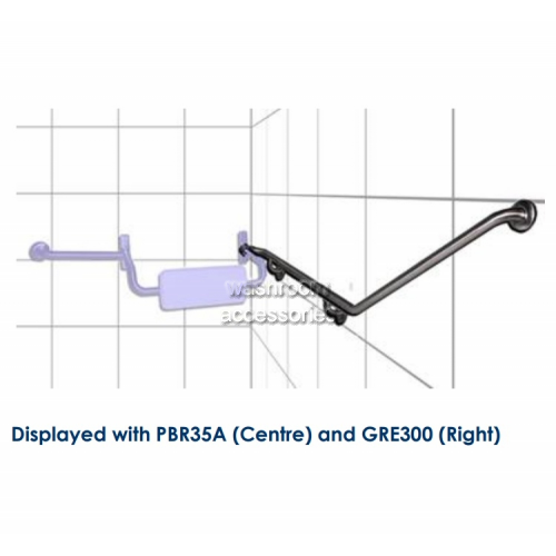 GRE08 Toilet Grab Rail Attachment 40 Degree 700 x 950mm