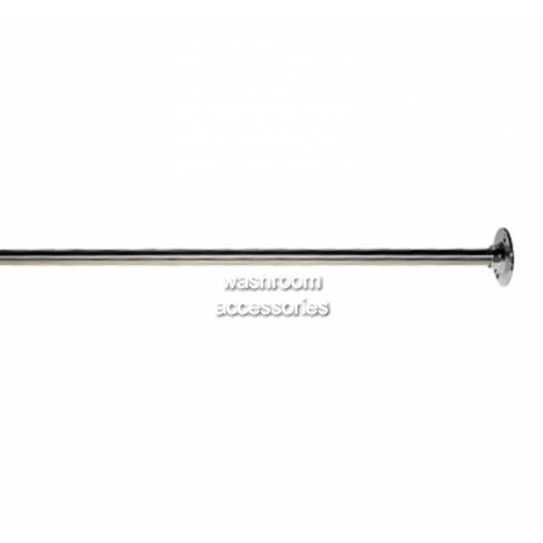 JDMROD Shower Curtain Rail Straight Fixed End Flanges