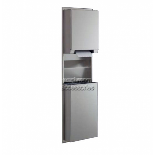 View B39747 Auto Roll Towel Dispenser and Waste Bin 68L Recessed details.