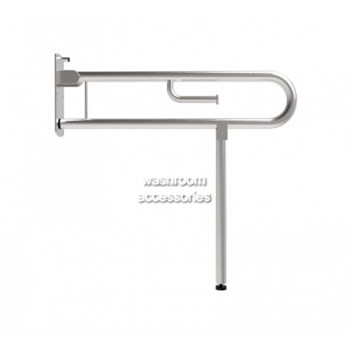 812-102-AT Bariatric Drop Down Grab Rail with Leg and Toilet Roll Holder