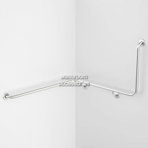 View 687468SS 90 Degree Angled Grab Rail 1100x1030 Left Hand details.